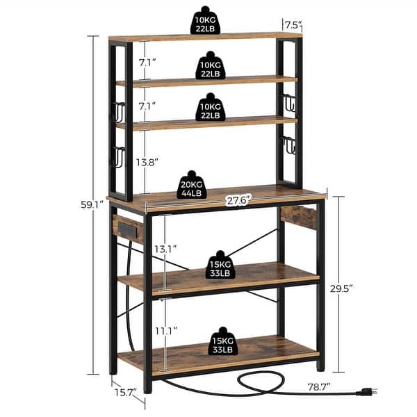 6-Tier Kitchen Storage Shelf Rack - 15.7
