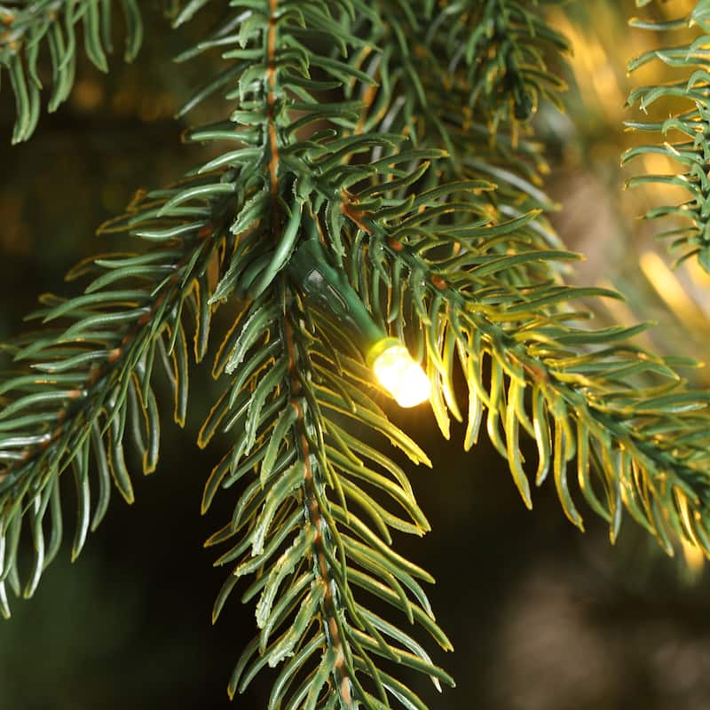 Glitzhome 15FT Pre-Lit Slim Fir or Spruce Artificial Christmas Tree with 1500/1400 Warm White LED Lights