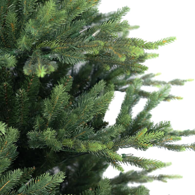 Puleo International 10 ft. Pre-Lit Slim Balsam Artificial Fir Tree