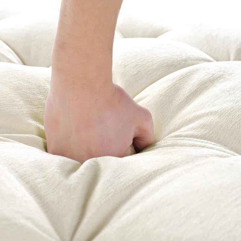 Christopher Knight Home - Modern Upholstered Chenille Fabric Sofa Bed with Tufted Seat and Detachable Pillows