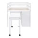 preview thumbnail 10 of 11, Twin Low Loft Bed with Rolling Portable Desk & Shelves, Wood Loft Bed Frame with 4 Drawers for Kids & Teens, Boys, Girls White