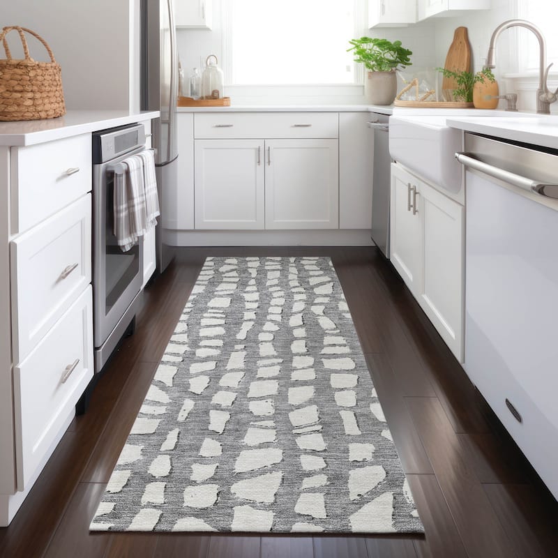 Machine Washable Indoor/ Outdoor Chantille Modern Abstract Rug