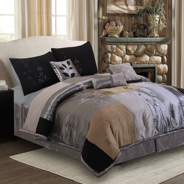 Back to Nature Embroidered 7-Piece Comforter Set. Opens flyout.