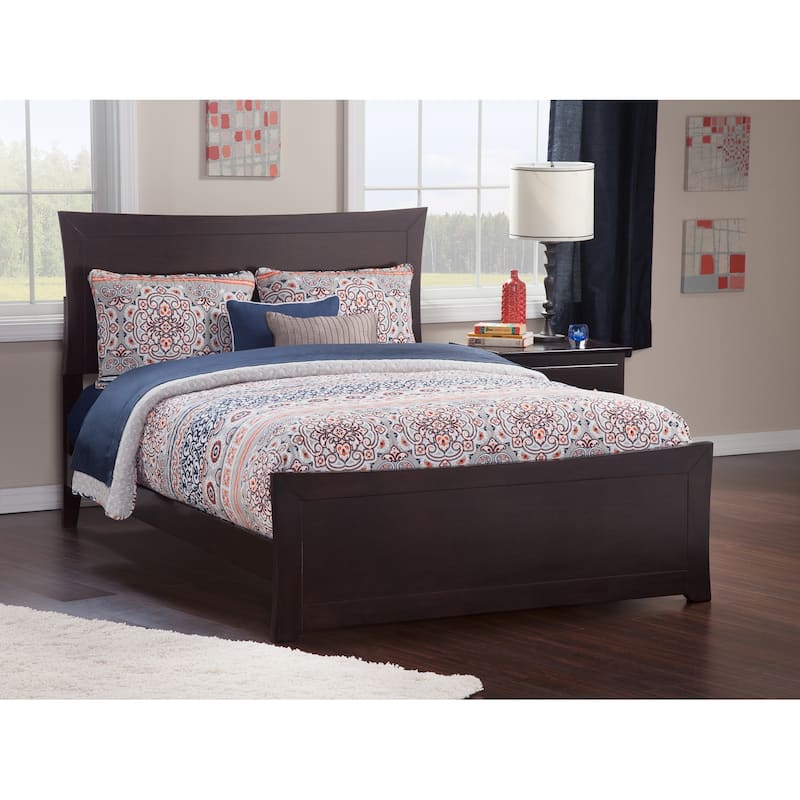 Metro Queen Foundation Bed with Matching Footboard in Espresso - Espresso - Queen