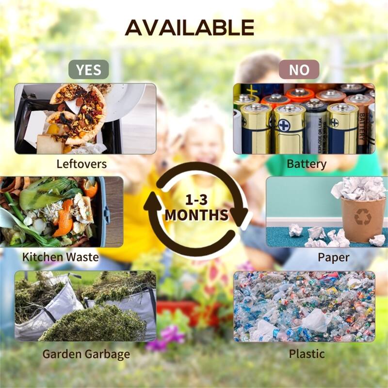Two-Chamber Tumbling Compost Bin with 360 Rotation Design - 26.5" L x 23.5" W x 30.25" H