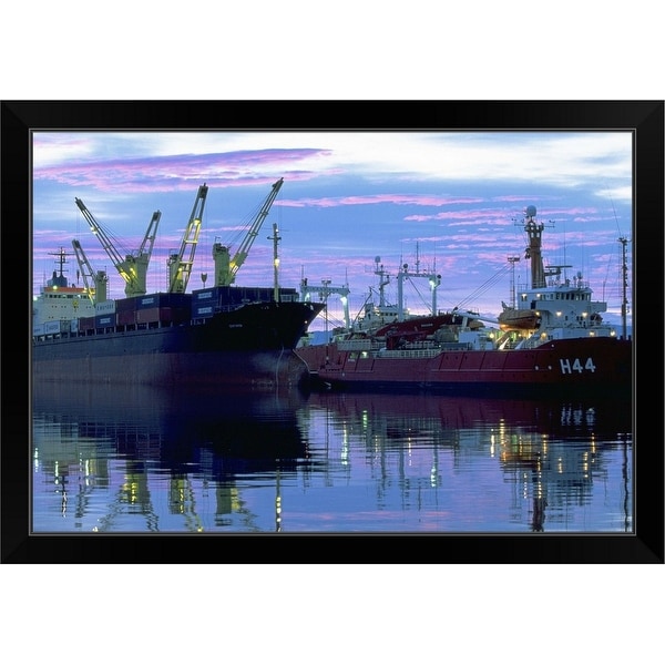 "Sunset, Ushuaia, Tierra Del Fuego, Argentina" Black Framed Print