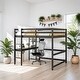 preview thumbnail 1 of 9, Comprehensive Design Full Loft Bed with built-in desk, Space-saving, Safety and Quality Guaranteed, Stylistic Elements, Espresso Espresso