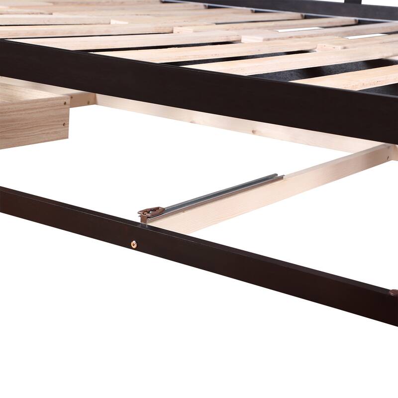 Expandable Twin to King Daybed with Storage, Trundle, and Solid Pine Wood Frame, Easy Assembly
