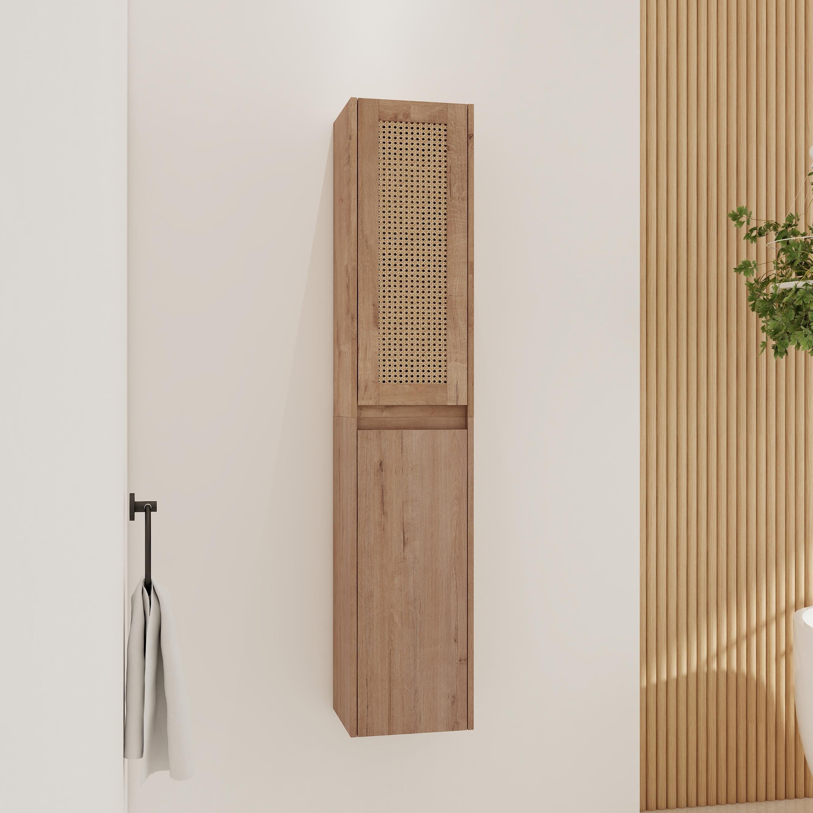 GDFStudio Bathroom Wall-Mounted Side Cabinet with Soft Close Doors