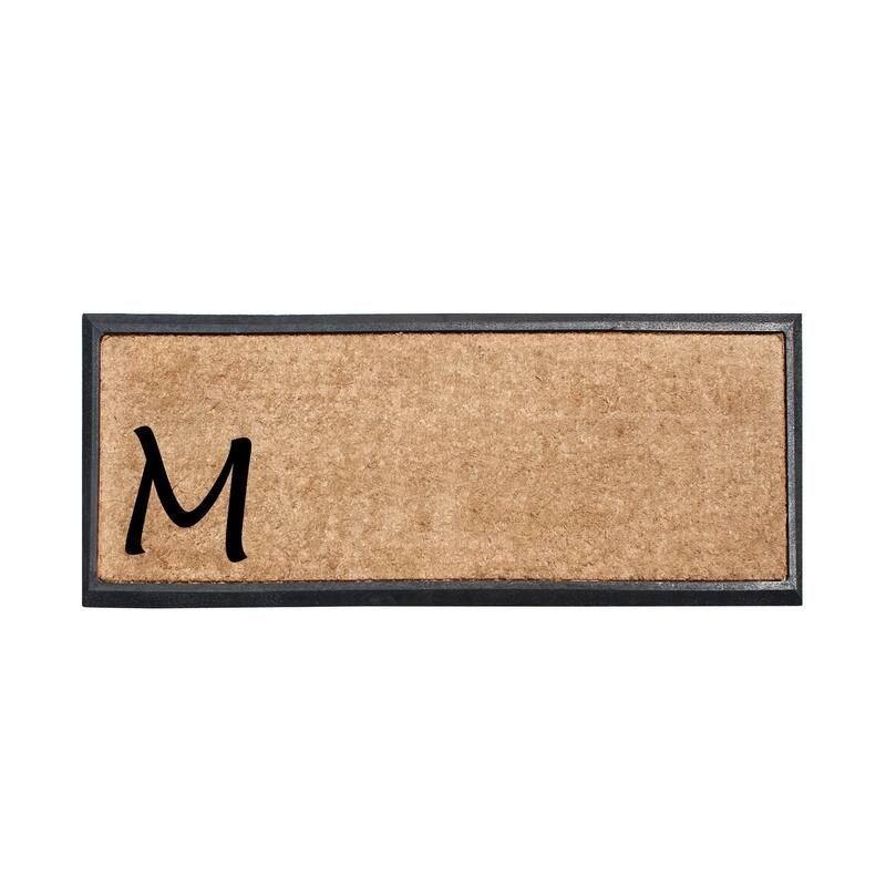 Rubber/Coir Molded Lucida 16-inch x 48-inch Monogrammed Doormat - monogrammed m