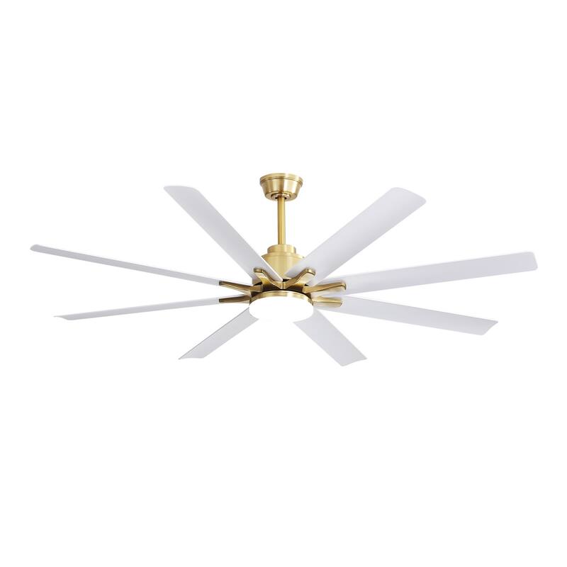 66 Inch Low Profile ABS Ceiling Fan with Dimmable Lights and Smart Remote Control 6 Speed Reversible Noiseless DC Motor