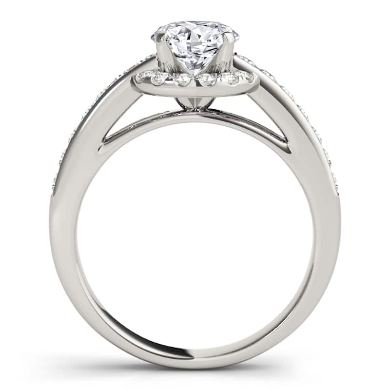 Auriya 14k White Gold Lab Grown Round Diamond Halo Engagement Ring 0.50 to 5.00 ct. tw. (F-G VS)