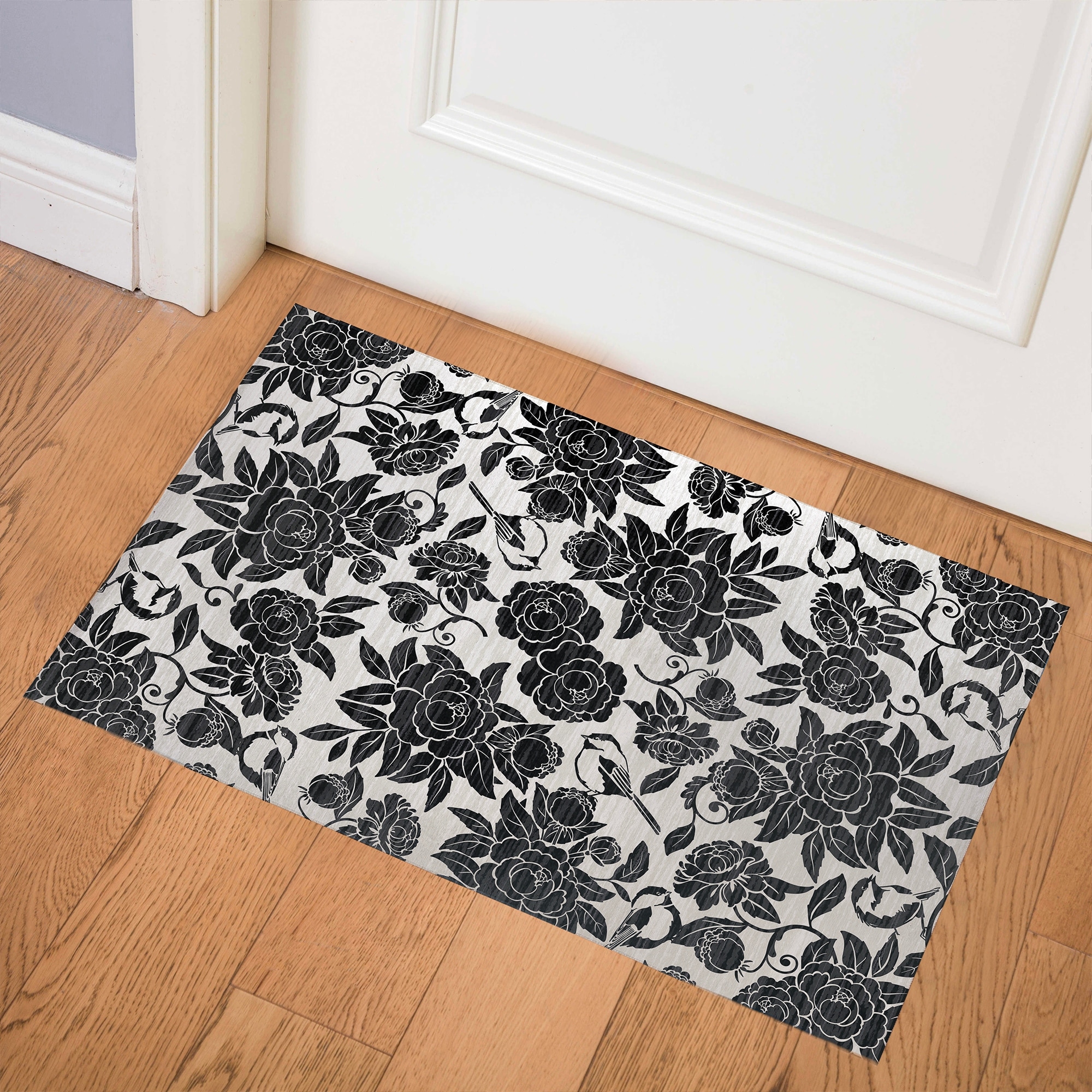 CHEETAH BLACK AND WHITE Indoor Door Mat By Kavka Designs - On Sale