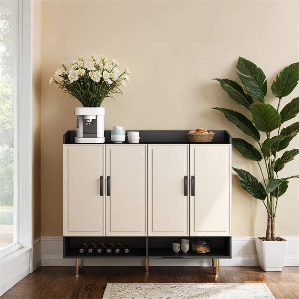 Sideboard,Shoe Cabinet w/4 Doors Large Shoe Storage Organizer Cabinet