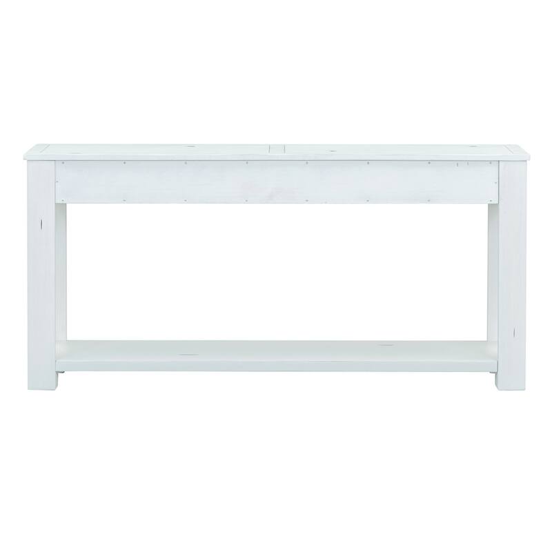 Console Table with Storage Drawers and Bottom Shelf for Entryway