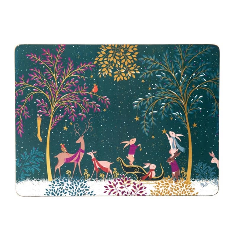 Pimpernel Set of 4 Sara Miller Woodland Tales Placemats - 12 x 9 inches