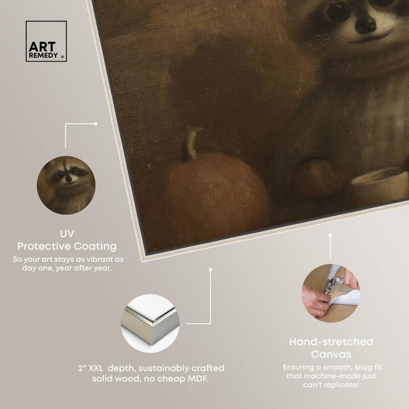 Raccoon Reverie Canvas by Art Remedy