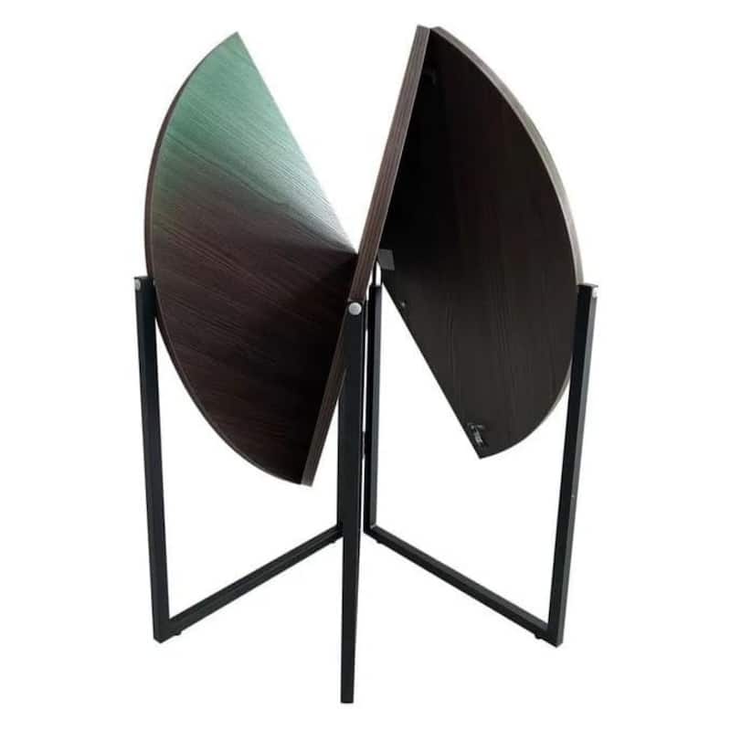 Chocolate Foldable Round Trifold Table 43" Multi-Use Space Saver