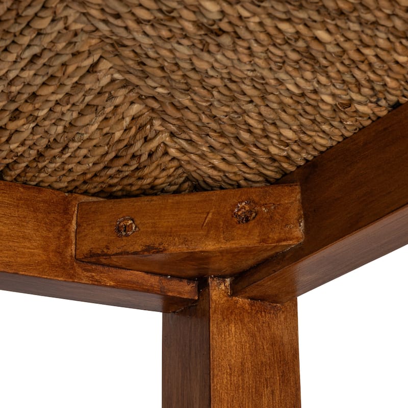 Willowbrook Solid Wood and Natural Woven Seagrass Rope Counter Stool
