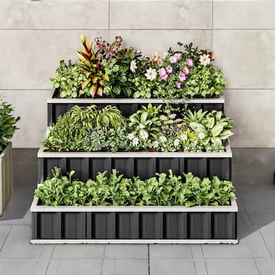 3 Tiers Stackable Raised Garden Bed
