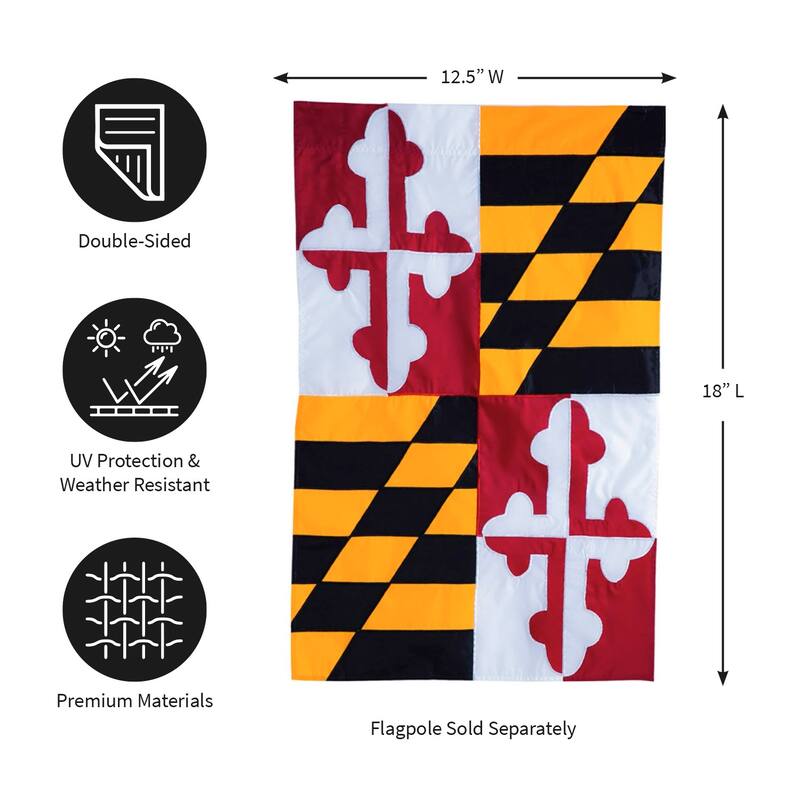 12.5 in. x 18 in. Maryland State Flag Garden Applique Flag