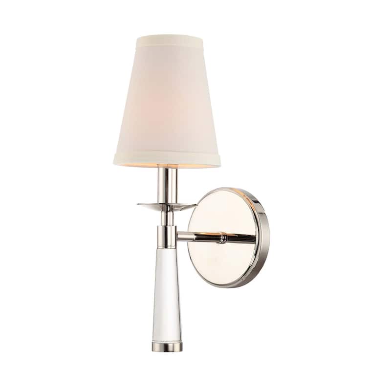 Crystorama Lighting Group Baxter Single Light 15" Tall Wall Sconce - Polished Nickel
