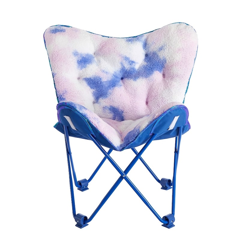 Urban Shop Soft Folding Butterfly Chair With Holographic Trim