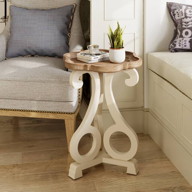 COZAYH Rustic Farmhouse Cottagecore Accent End Table