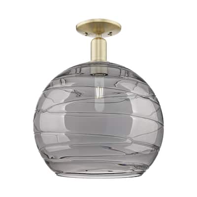Innovations Lighting 716-1C-17-14 Athens Deco Swirl Semi-Flush Athens