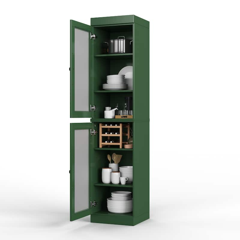 100% Solid Wood 16.5" Kitchen Pantry Cabinet with Doors by Palace Imports