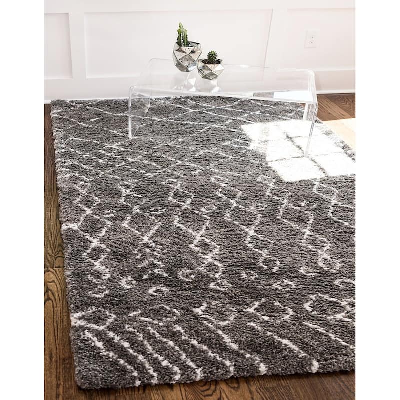 Shag Shoploni Collection Area Rug - 4'x6' - Gray