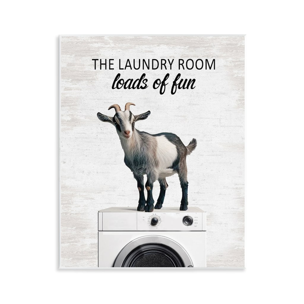 Stupell Loads of Fun Laundry Goat Wall Plaque Art Design By Lettered and Lined