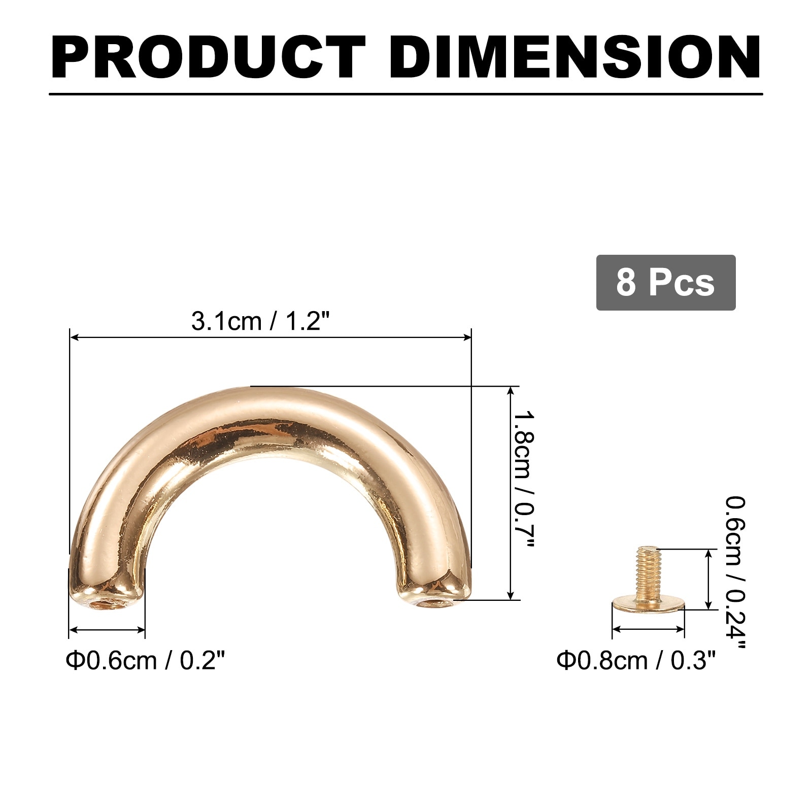 Metal D-Ring Connector Buckles, Alloy Arch Bridge D-Ring Buckles Chain Strap Connector with Screws