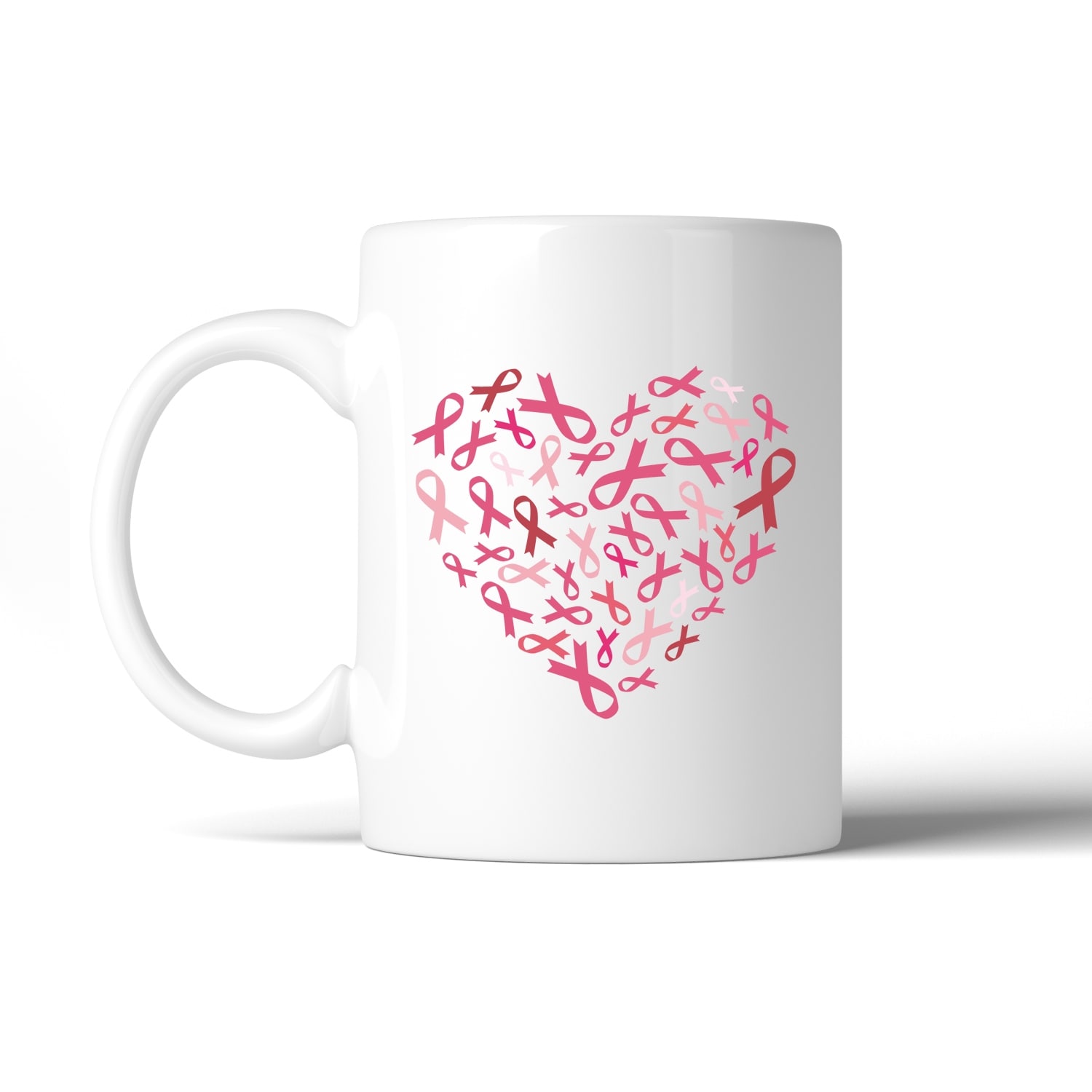 Pink Ribbon Heart Breast Cancer Mug White Ceramic Coffee Mug Gifts - Bed  Bath & Beyond - 18185514