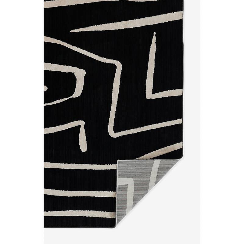 Momeni Noho Modern Black Geometric Area Rug