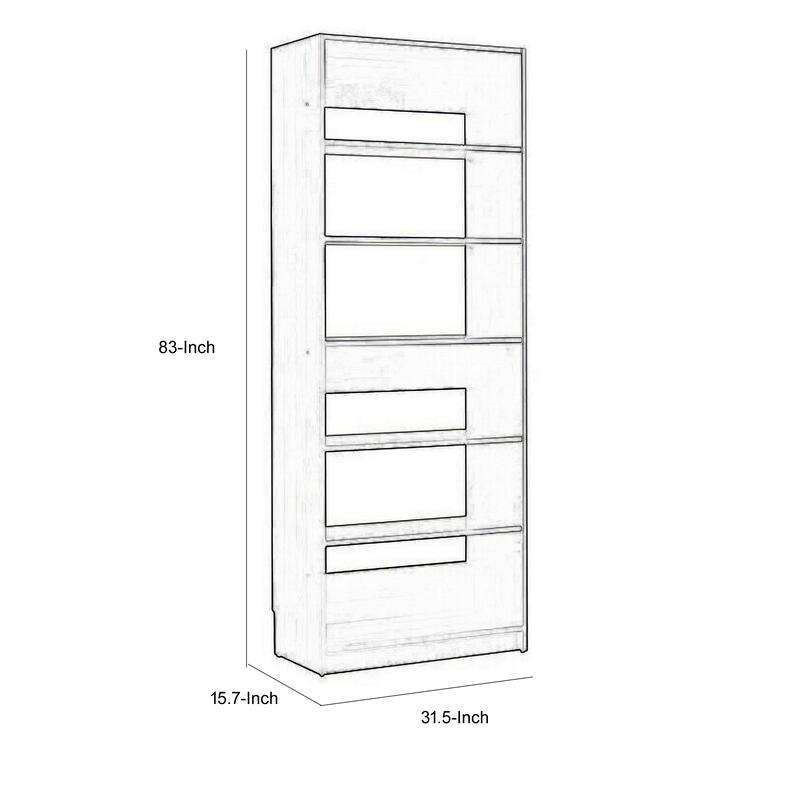 Dee Modular Closet System, 5 Tier Storage Shelves, Oak Brown Wood