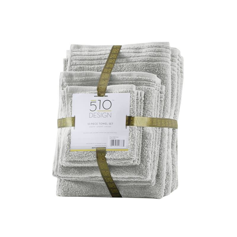 510 Design Big Bundle 100% Cotton Quick Dry 12 Piece Bath Towel Set