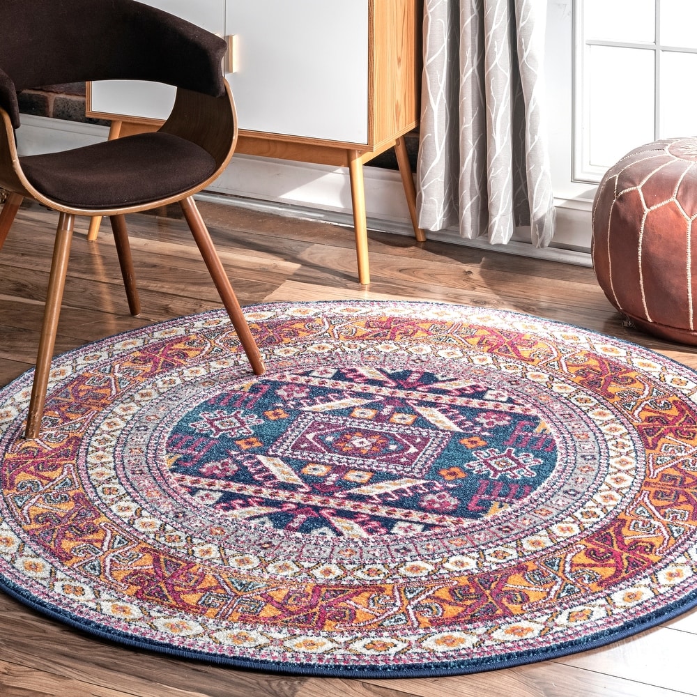 nuLOOM Navy Southwestern Bohemian Tribal Tale Area Rug