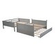 preview thumbnail 5 of 7, Convertible Wood Full Size Bunk Bed with Trundle & Ladder, Solid Wood Detachable Bunkbeds Frame for 3 Kids, Full Over Full Size
