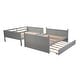 preview thumbnail 6 of 48, Elegant Full Over Full Bunk Bed, Twin Size Trundle with Removable Casters, Split into Two Separate Beds, Space-saving, Gray