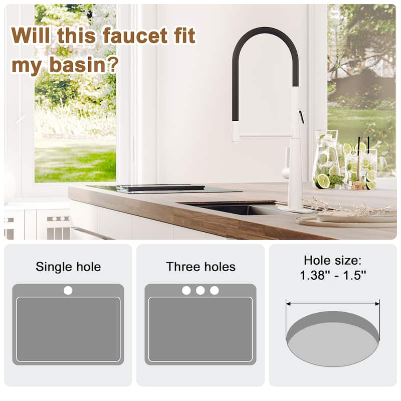 2 Mode 1.8 gpm Single Handle Kitchen Sink Faucet, Kitchen Faucet for Kitchen Sink