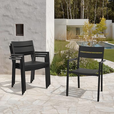 VredHom Outdoor Patio Dining Chairs Aluminum Stackable Armchair
