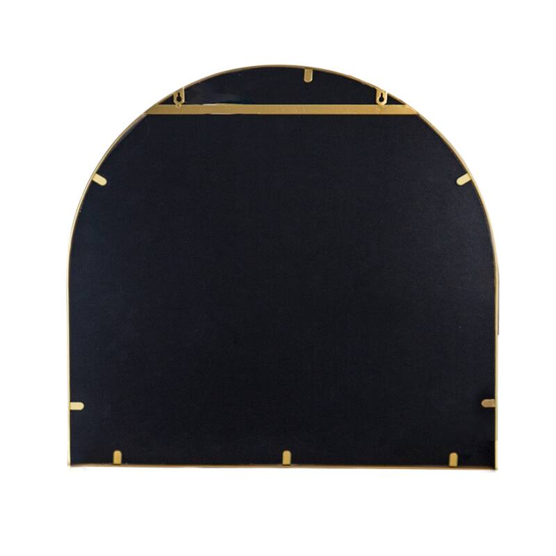33" x 31" Arched Decorative Accent Mirror with Iron Gold Frame