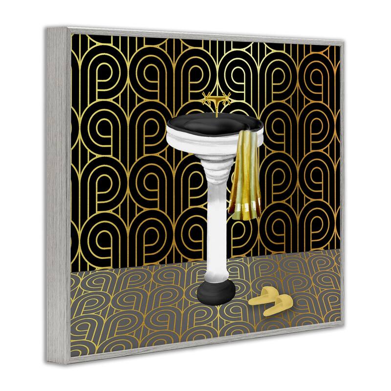 Stupell Bathroom Sink Deco Style Framed Giclee Art Design By Conrad Knutsen