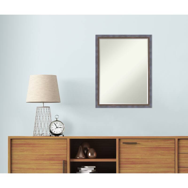 Two Tone Half-Inch-Bevel Wood Framed Wall Mirror - Glass Size 18x24