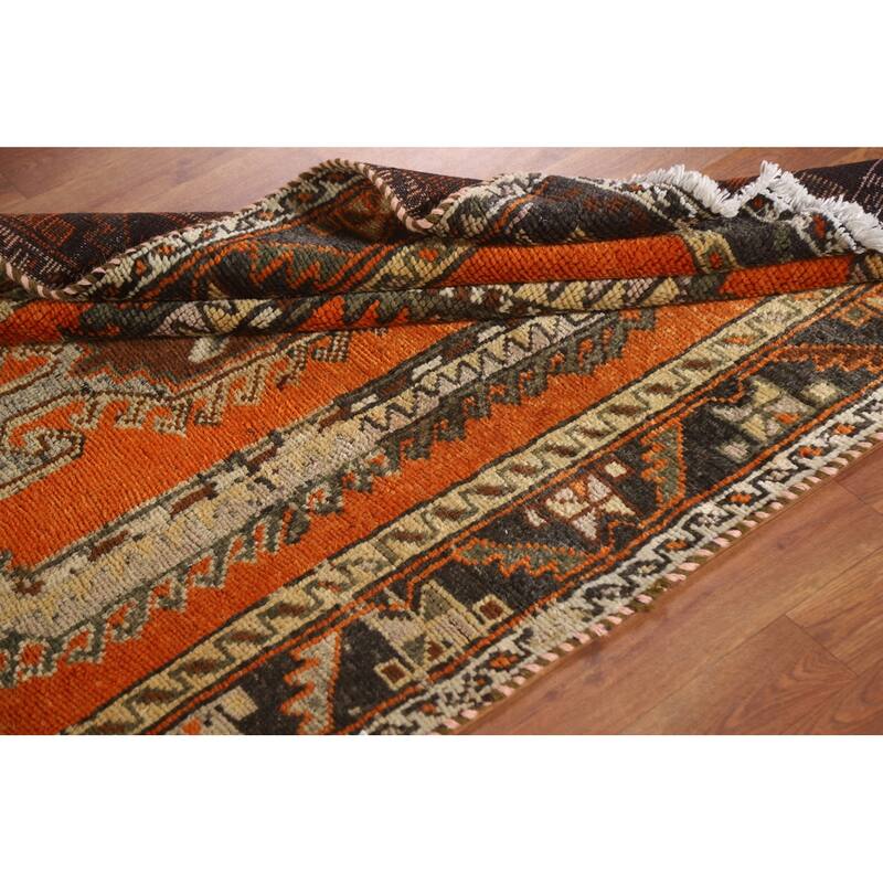 Vegetable Dye Viss Persian Vintage Runner Rug Handmade Wool Carpet - 3'10"x 9'6"
