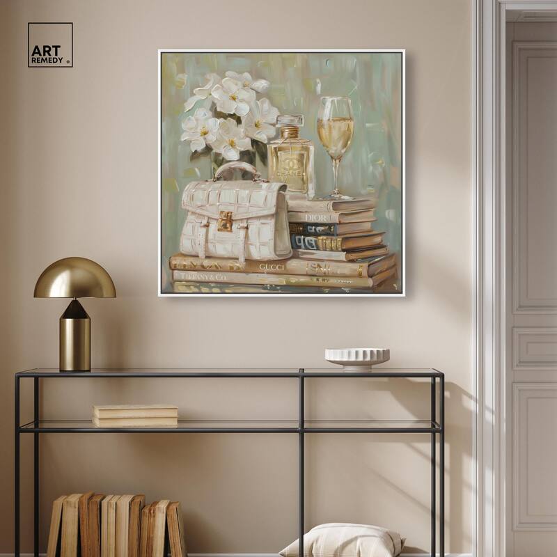 Sage Green Glam Canvas by Art Remedy