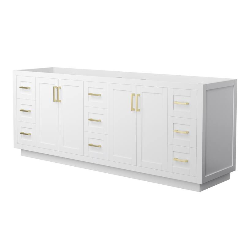Wyndham Collection WCF2929-84D-CX-MXX Miranda 84" Double Free Standing - White / Brushed Gold Hardware