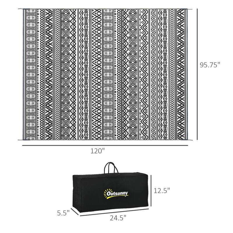8' x 10' Outdoor Reversible Waterproof Straw Floor Mat with Carry Bag - 8' x 10'