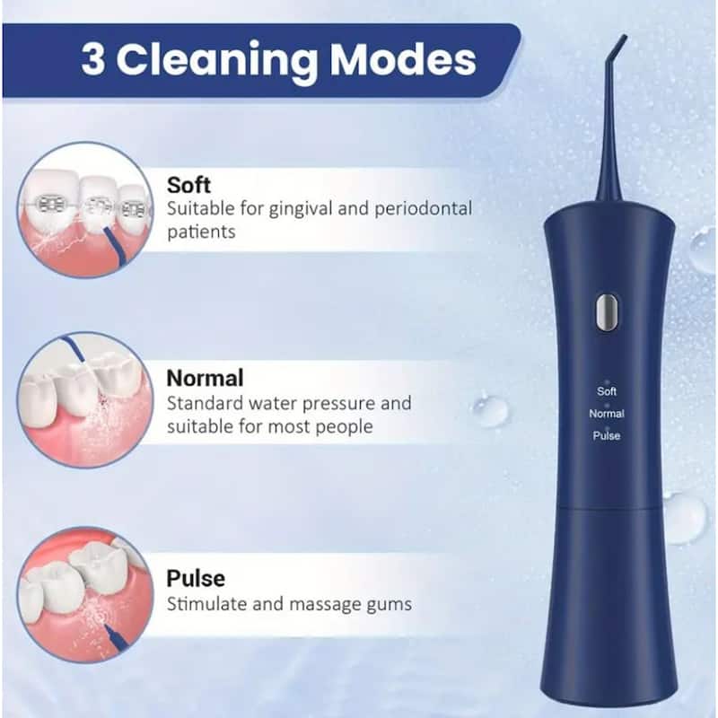 Ava Portable Water Dental Flosser with Electric Toothbrush Set - Blue